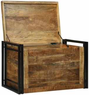 vidaXL Aufbewahrungsbox 80 x 50 x 50 cm Raues Mangoholz und Metall 4016745
