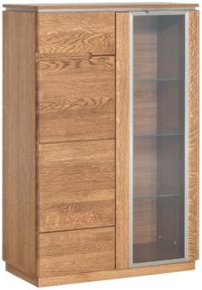 99rooms Marengo I Highboard Massivholz Eiche Rustikal mit LED-Beleuchtung