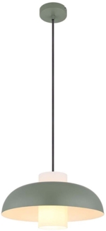 Hängeleuchte, Glas, opal, grün, D 38 cm