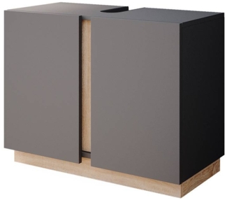 Waschbeckenunterschrank Gloria Anthrazit 70.4 x 55.5 cm mit 2 Türen Vicco