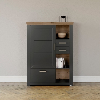 set one by Musterring Highboard York, Typ 25 und 26, in 3 Farbvarianten, Beleuchtung optional, Breite 105 cm