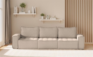 Sofa Modulsofa 3-teilig SANDE 3-Sitzer Stoff Alpine Toffee