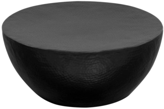 Couchtisch, Sofatisch aus Gehämmertem Aluminium 70x30 cm Schwarz