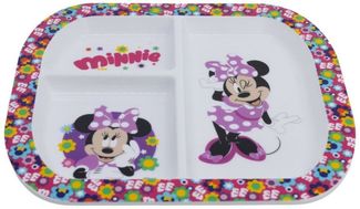 Storline Frühstücksteller Disney Minnie Mouse rechteckig mit 3 Fächern, Mikrowellengeeignet