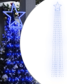 vidaXL Weihnachtsbaum-Beleuchtung 320 LEDs Blau 375 cm 356925