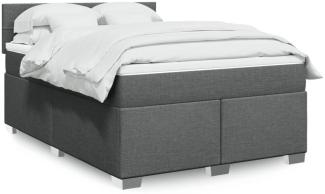 vidaXL Boxspringbett mit Matratze Dunkelgrau 160x200 cm Stoff 3285940