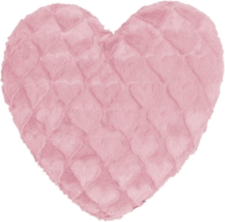MAGMA Herzkissen FLUFFY HEARTS Plüschformkissen flauschig kuschelig Sofakissen - ca. 40 x 35 cm rose