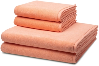 Ross Sensual Skin 4 tlg. Frottier-Set - 2 X Handtuch (50 X 100cm), 2 X Duschtuch (75 X 140cm) - 500 g/m2 - Peach Pink