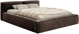 Selsey 'Tilves Slim'Polsterbett 200x200 mit Bettkasten und Lattenrost, Velours, braun