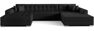 Eltap Vento Ecksofa (Soft 11) Seite Symmetrisch, Schwarz, 165 x 78 x 359 cm