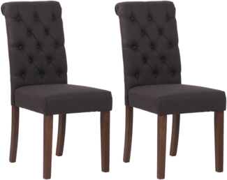 DELUKE® 2er Set Esszimmerstühle WALES Stoff - 98x45x63cm, schwarz, Holz Gestell Stühle Esszimmerstühle Stuhl Esszimmer Esstisch Stühle Küchenstuhl