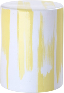 SAFAVIEH Modern Ceramic Garden Stool, in Yellow and White, 35 X 35 X 45