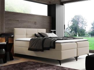 MIRJAN24 Boxspringbett Figaro (Kopfteil und Matratze + Topper), mit 2 Bettkästen, Metallfüße (Höhe: 14 cm)