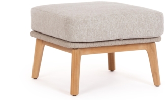 Gartenhocker Tamires aus Teakholz, Beige, 58x55x43 cm