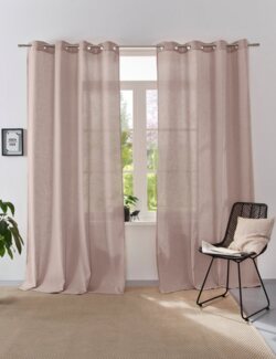 Home affaire Collection Vorhang Linsdorf (1 St), Ösen, halbtransparent, Leinenstruktur, halbtransparent
