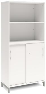 Büroschrank DNA 800x1660 mm Weiß/Aluminiumgrau Schiebetür 4A4