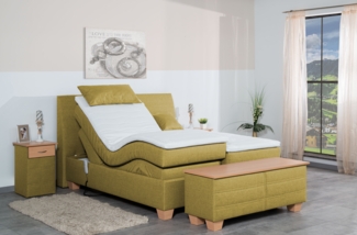 Meisterbetten Boxspringbett Syma 200x200 in W-Bambus, Matratzenbezug Nano, Ergoflex-Topper