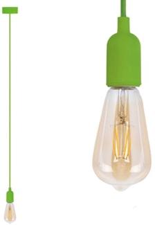 Universal Schnurpendel Textil grün mit E27 Filament LED, Ø 8,5cm