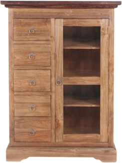 Brotschrank Teak massiv Küchenschrank Vorratsschrank Schrank Kommode Highboard