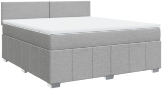 vidaXL Boxspringbett mit Matratze Hellgrau 180x200 cm Stoff 3287140