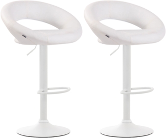 CLP 2er Set Barhocker Olinda Kunstleder höhenverstellbar und drehbar,weiß weiß