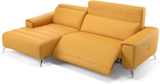 Sofanella Ecksofa BELLA Sofalandschaft Funktionscouch Ledercouch in Gelb M: 266 Breite x 100 Tiefe