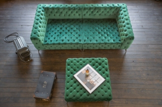 KAWOLA Big-Sofa NARLA, Couch Chesterfield Velvet, mit oder ohne Hocker, 280x140 cm