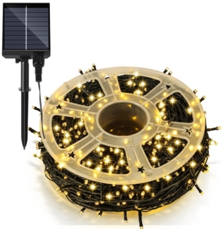 Clanmacy LED-Lichterkette 100M 1000 LED Solar Lichterkette Solarleuchte Außen Garten Warmweiß, Wasserdicht