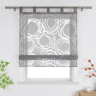 Joyswahl Raffrollo, mit Schlaufen, freihängend, ausbrenner Muster, moderne Designs