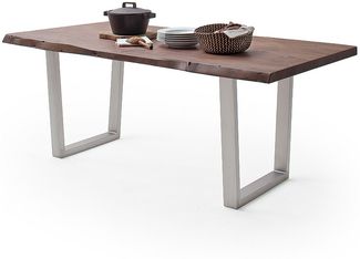 Baumkantentisch >Calabria< in Akazie walnussfarbig - 200x79,5x100 (BxHxT)