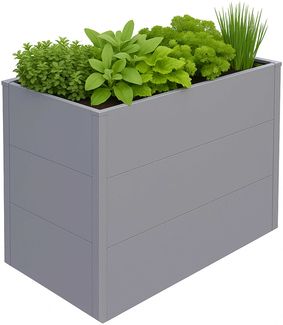 Hochbeet HWC-P64, Metallhochbeet Gemüse-/Pflanzbeet Blumenkasten Pflanzkübel Garten Stahl 77 x 100 x 50 cm ~ grau