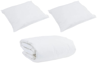 vidaXL Bettdecken Set mit Kissen 3 pcs Weiß Baumwolle 3377114