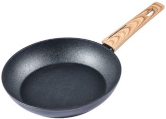 Bratpfanne in Schwarz mit Holzgriff - geeignet für alle Herdarten ø28cm