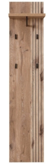 Vito Garderobenpaneel SENYO, Viking Eiche Dekor, mit Hutablage, Kleiderstange, 4 Kleiderhaken, B 40 x H 184 x T 30 cm