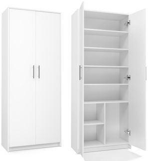 ibonto AKTENSCHRANK MATTWEISS Ideal für Büro & Wohnzimmer (H 180 x T 35 x B 74 cm)