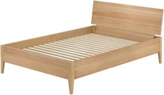 Metallfreies Doppelbett aus Buchenholz konische Füße 140x200 mit wählbaren Zubehör V-60.94-14Rollrost inkl.