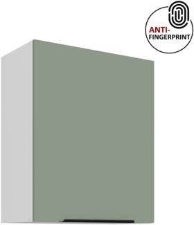 Küchen Hängeschrank 60 cm ARIA Aquamarin ultra matt + Weiss matt, hochwertige Fronten mit Anti Fingerprint Beschichtung Küchenzeile Küchenblock