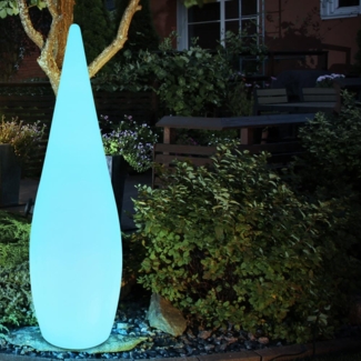 RGB LED Steckleuchte, Tropfen-Design, weiß, H 80 cm