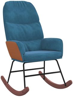 vidaXL Schaukelstuhl Blau Samt 4102631