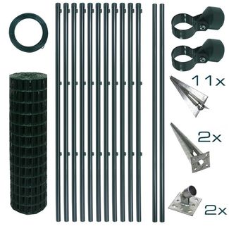 Schweißgitterzaun Komplettset 1,0 x 25m Zaunset Gartenzaun Einschlaghülsen Zaun