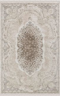 Quadratischer Polyesterteppich 100 x 300 cm Polyester Weiß 88784415 [en. casa]