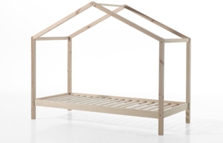 Hausbett Kapua 210x97x170 Kinderbett Massivholz Natur