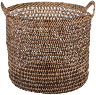 Rattan Korb Eda Braun mit Henkel L