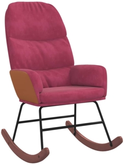 vidaXL Schaukelstuhl Weinrot Samt 4102626