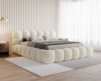 Chilly Möbel Polsterbett Stone Beige Bouclé Stoff 160x200 cm mit Stauraum Quelle 02