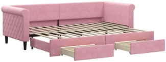 vidaXL Tagesbett Ausziehbar mit Schubladen Rosa 80x200 cm Samt 3197815
