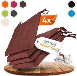 Gräfenstayn Stuhlkissen Sitzkissen 40x40cm Haltebänder Indoor Outdoor, robustes Sitzkissen für Indoor & Outdoor, mit Haltebändern