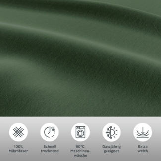 my home Bettwäsche Desner, Microfaser, 2 teilig, Premium Qualität, 100 % Polyester, sehr weich, uni, ab 135x200 cm