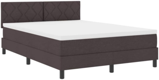 vidaXL Boxspringbett mit Matratze Dunkelbraun 160 x 200 cm Stoff 3338779