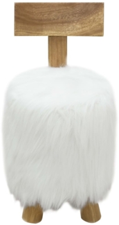 vidaXL Hocker Weiß Massivholz Teak 285207